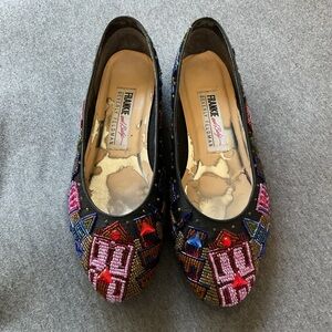 Beverly Feldman Beaded Flats vintage 8m